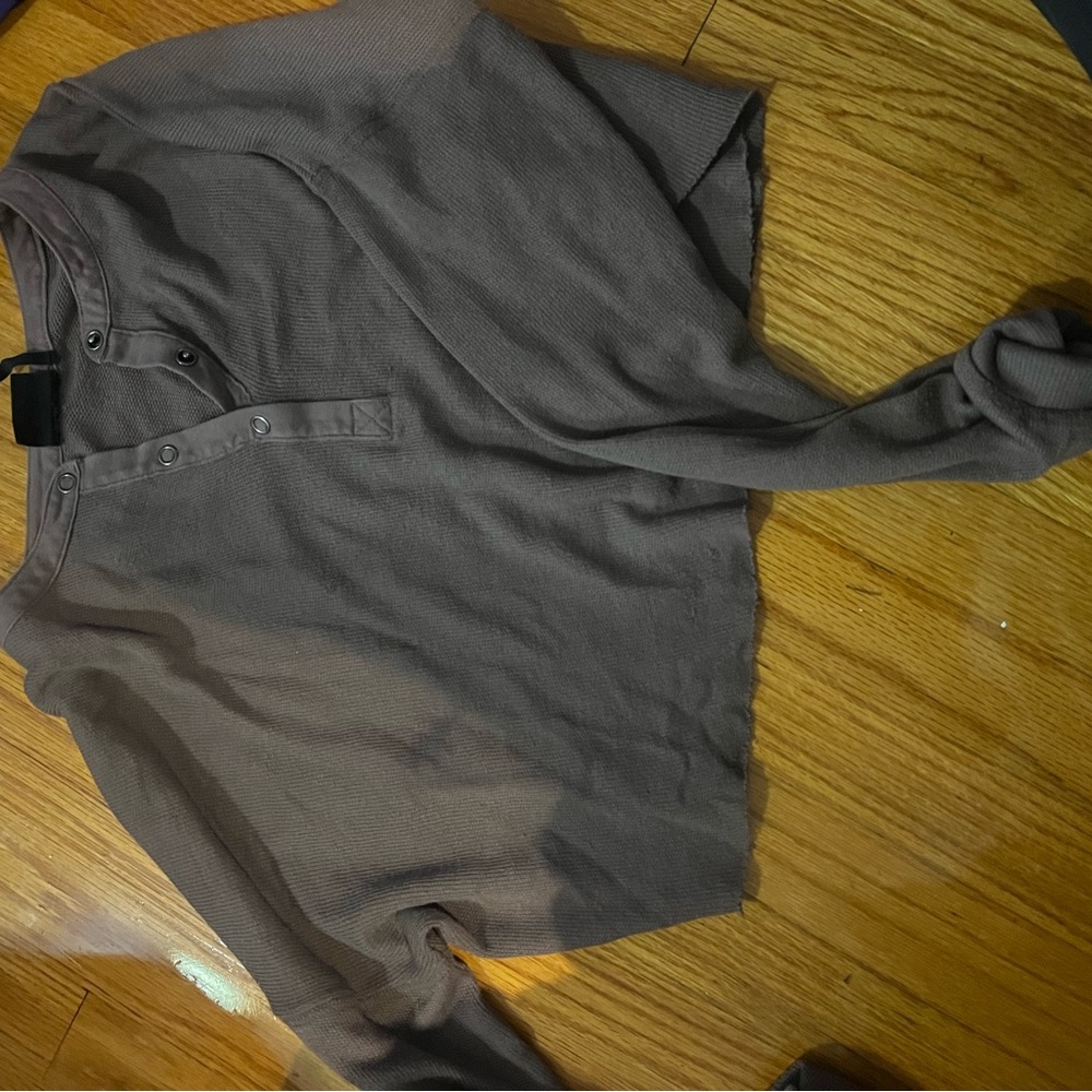 American Eagle Outfitters Brown Button-Up Sweater